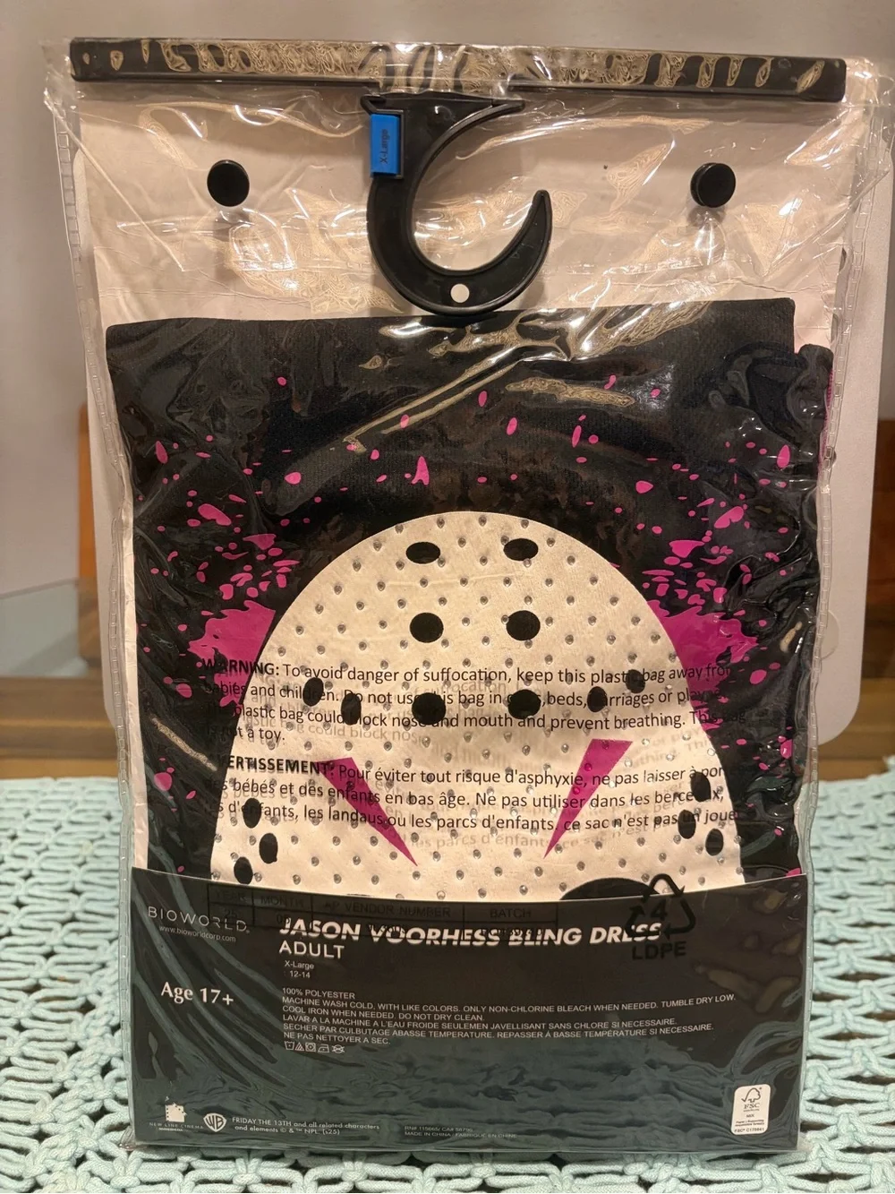 Friday the 13th-  Jason Voorhees Bling Dress - Black & Pink - NEW Spirit